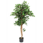 Künstlicher Ficus 130 cm – im schwarzen Anzuchttopf, Frontansicht