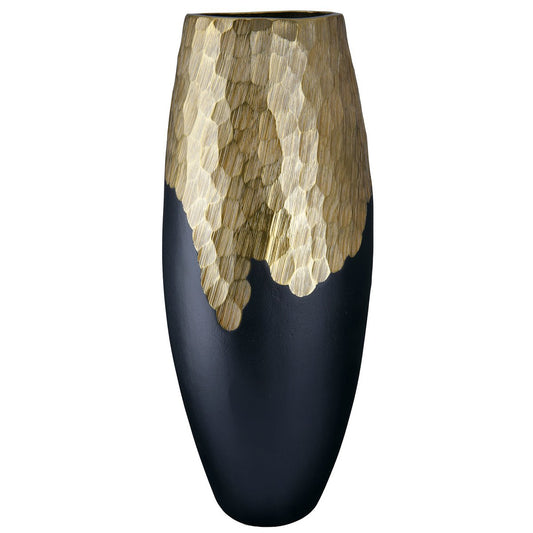 Vase Favo, goldfarben; schwarz H.40 cm