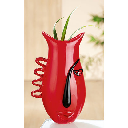 Glasart Design-Vase"Red Vista"