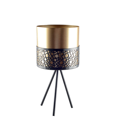 METALLPFLANZENSTÄNDER MIT GOLDENER VASE H.34CM