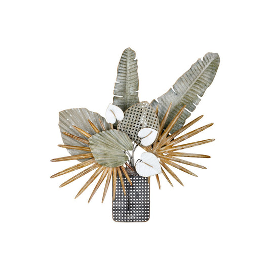 Metall Relief Vase m. Blumenstrauß "Aruba"