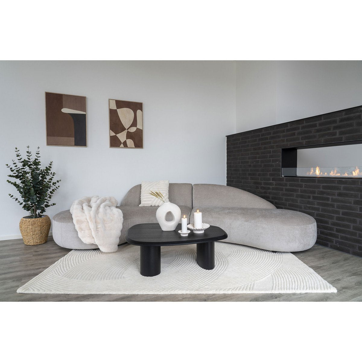 Eukalyptusbaum – Grün, PE-Kunststoff, Polyester, Draht, Zement, 120 cm