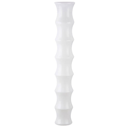 Glas Bodenvase "Bamboo" weiß