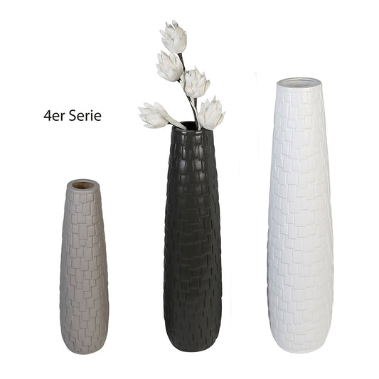 Vase"Brick"Keramik,hellgrau matt VE 2