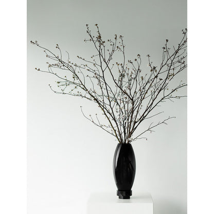 Moderne Vase, innovatives Design, schwarzes High-End-Glas. RUD30
