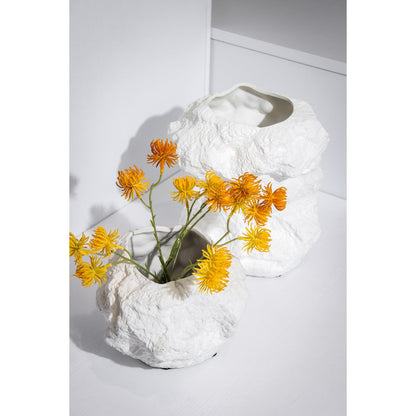 Keramikvase m. Rock-Look, trendiges Naturdesign.CHU20WH